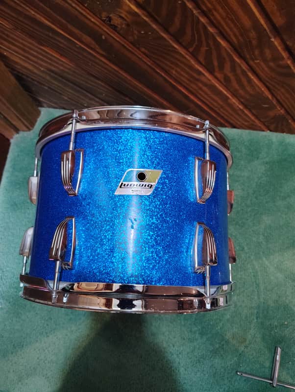 Ludwig No. 944 Classic 9x13" Rack Tom (3-Ply) with Pointed Blue/Olive Badge 1973 - 1976 - Maple Cortex image 1