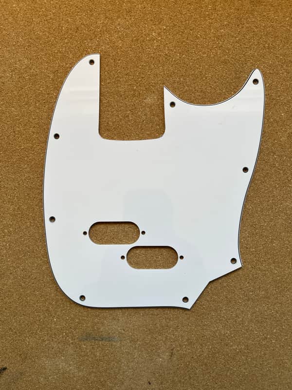 Custom Mustang bass 3 ply pickguard with larger pickup dimensions image 1