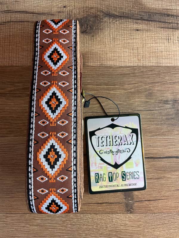 Tetherax RTF Fancy Rag Top Series - Classic Jacque Vintage Weave Leather End Strap - Orange/Brown image 1