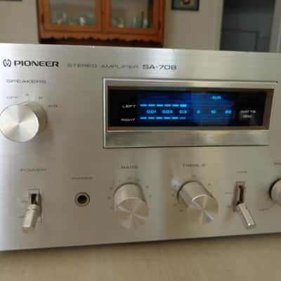 Pioneer SA-708 Silverface Amplifier w Fluoroscan Meters - Super Phono Specs image 2