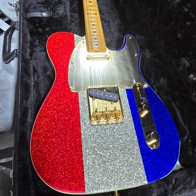 Fender Buck Owens Telecaster Electric Guitar - Red, Silver, and Blue Sparkle w/OHSC & PLEK*D #244 image 8