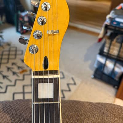 Custom Double cut P \ Tele style. Koa 10 top Mahogany body roasted maple neck image 6