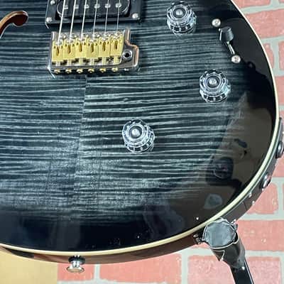 PRS SE Custom 24 Semi-hollow Piezo Electric Guitar - Charcoal Burst image 4