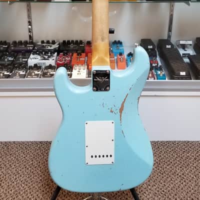 used 2024 Fender Custom Shop Late-1962 Stratocaster Relic in Faded Aged Daphne Blue, Excellent Condition with OHSC & Paperwork! image 12