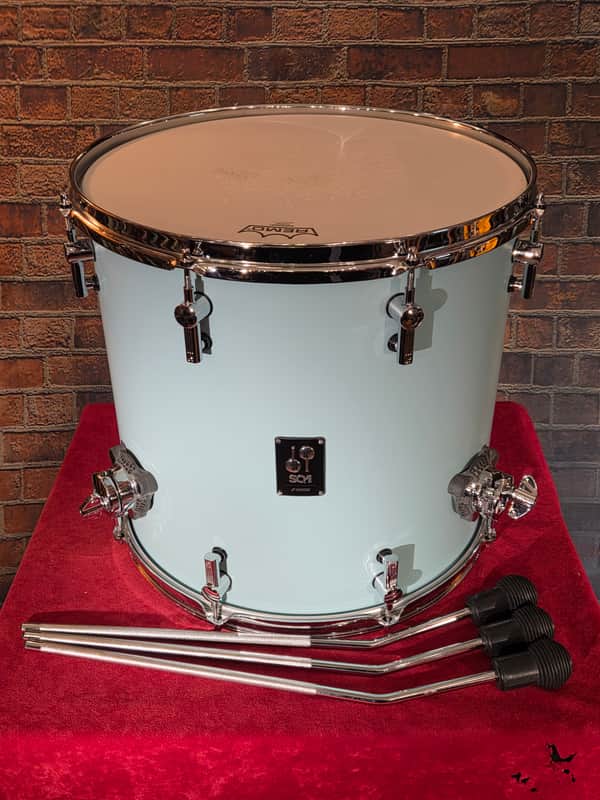 Sonor SQ1 16x15" Birch Floor Tom Cruiser Blue Satin w/ Legs image 1