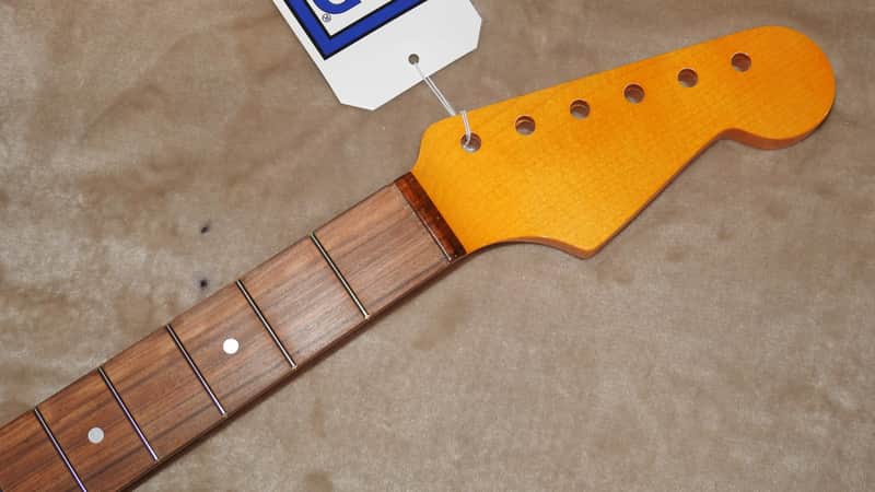 WD Music SNVSVPF Lic. Fender Pau Ferro Stratocaster Neck Vintage Amber Gloss Poly Soft V Profile #2 image 1