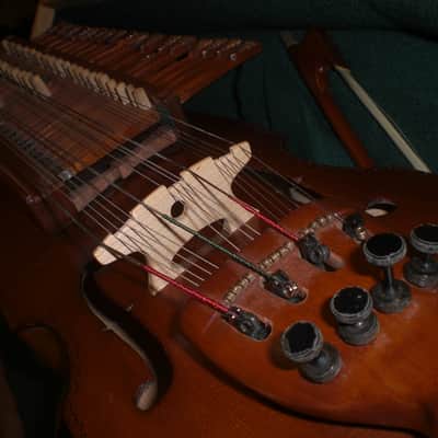 Swedish Nyckelharpa keyed fiddle folk instrument chromatic sympathetic strings world 20 stops on top image 4