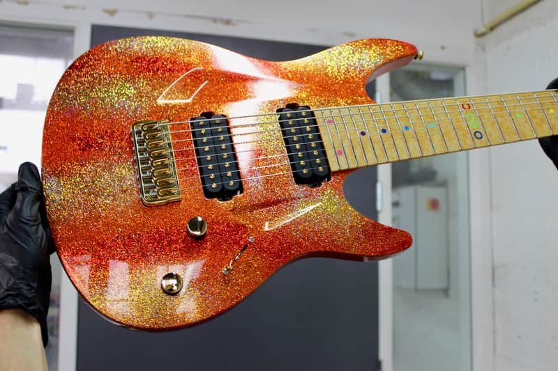 Aristides 080 - Limited Run Gold/Red Sparkle Madness - Bare Knuckle Pickups Juggernaut image 1