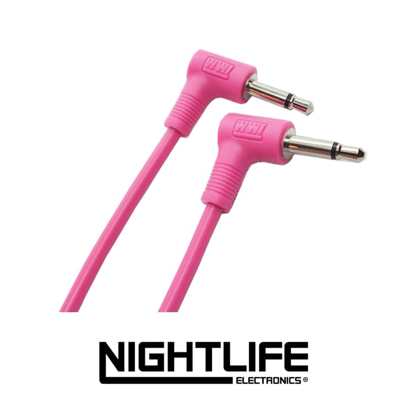 WWI Right Angle 3.5mm Patch Cable 5/pk - 65cm - Pink image 1