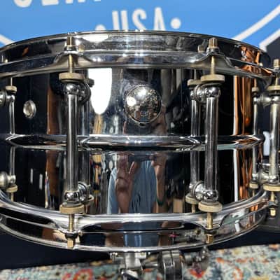 Pearl -Ian Paice  6.5x14" Signature Series Snare Drum 1995–2002 Chrome Over Brass image 3