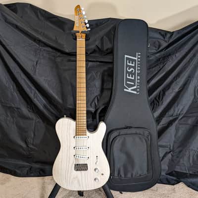 Kiesel Solo - 26.5" Baritone - Select White Wash - MASTERGRADE Flamed Maple Neck & Fretboard - 2022 image 1