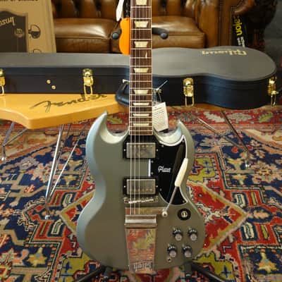 Gibson 1964 SG Standard Reissue Meastro Vibrola VOS Silver Mist Poly imagen 12