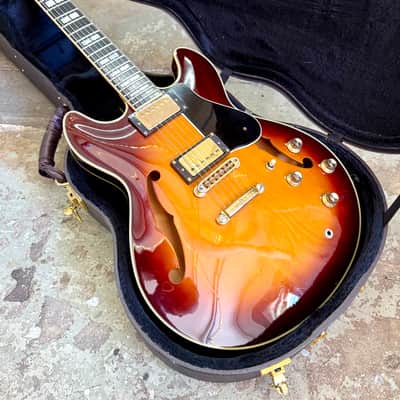 Yamaha SA-2000 Semi-Hollow 1977 - 1979 - Brown Sunburst original vintage MIJ Japan es335 image 2