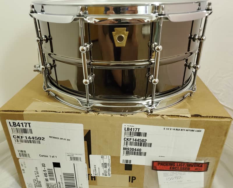 Ludwig *Pre-Order* Black Beauty 6.5x14" Smooth Shell Brass Snare Drum w/Tube Lugs | LB417T | NEW | Made in USA | Special Order | Authorized Dealer image 1