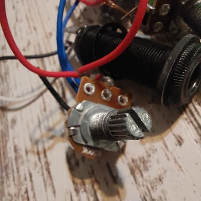 Rogue Passive Bass Electronics Wiring Harness 2 Volume/2 Tone Barrel Output Jack image 4