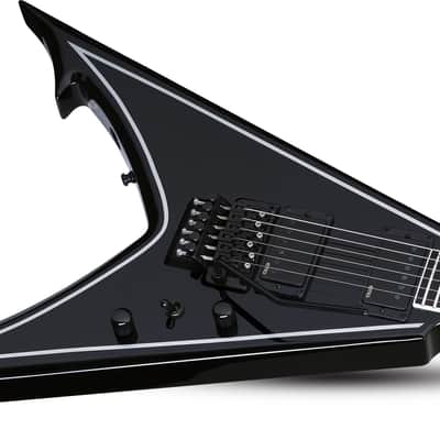 Schecter RavenDark V FR Abbath Signature Gloss Black with Silver Pinstripes image 4