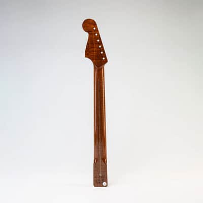 Allparts Select "Licensed by Fender®" AAA+ Roasted Flame Maple "VIN-MOD" Deluxe Replacement Neck for Jazzmaster® - Poly Finish - Bound with Block Inlays image 3