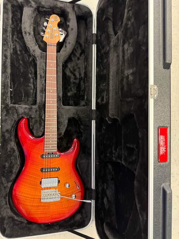 Ernie Ball Music Man Steve Lukather Signature Luke III Maple Top HSS 2016 - 2022 - Cherry Burst Flame image 1