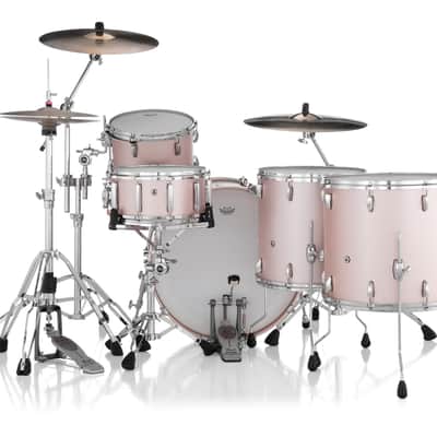 Pearl Masters Maple Gum 3-Piece Shell Pack 24x14 Bass Drum 16x16 Floor Tom 13x9 Tom Satin Rose Gold image 8