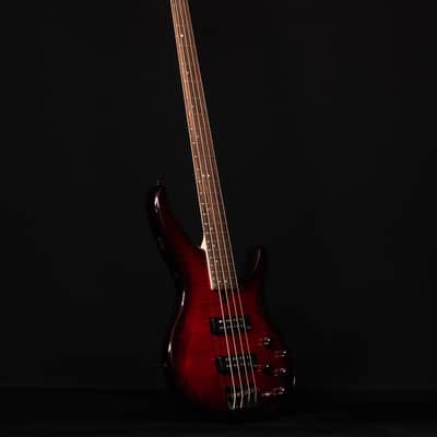 Yamaha TRBX604FM 4-String Bass, Dark Red Burst image 8