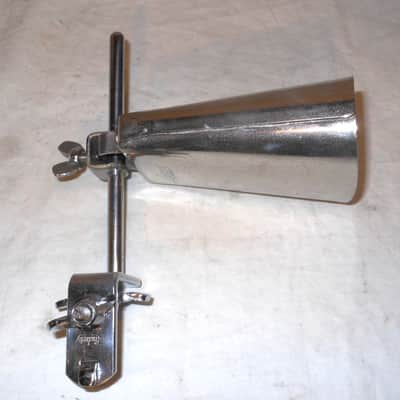 Vintage 1967 Golden-Tone Cowbell + Ludwig Chrome Plated Cowbell Holder image 1
