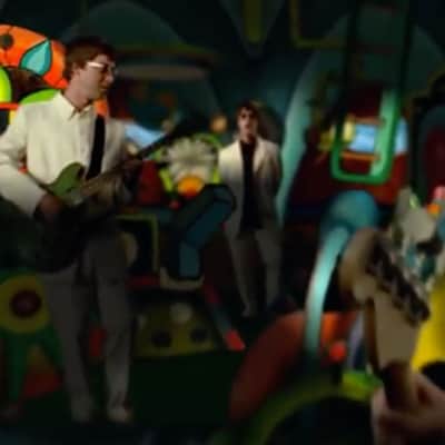 Oasis 'All Around the World' Video Replica Guitar Noel Gallagher Be Here Now 1997 Green image 2