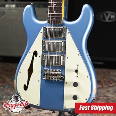 Nash Wayfarer Semi-Hollow Electric Guitar - Ice Blue Metallic with Hardshell Case image 1