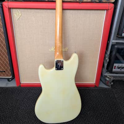 1965 Fender Mustang Olympic White refin with slab fretboard and B width neck!!! image 3