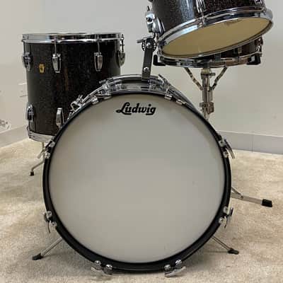 Ludwig 12x18"/8x12"/14x14"Jazzette w/ 5x14" Jazz Fest - Finest known. VIDEO. Rare Black Galaxy image 6