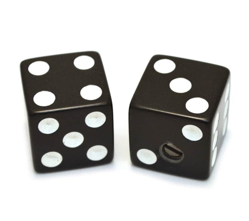 *PK-3250-023 (2) Black Dice Guitar/Bass Knobs For 1/4" Solid Shaft Pots image 1