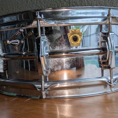 Vintage Ludwig Chrome Over Brass Snare Drum — Pre-Serial, 1961-1963 image 7
