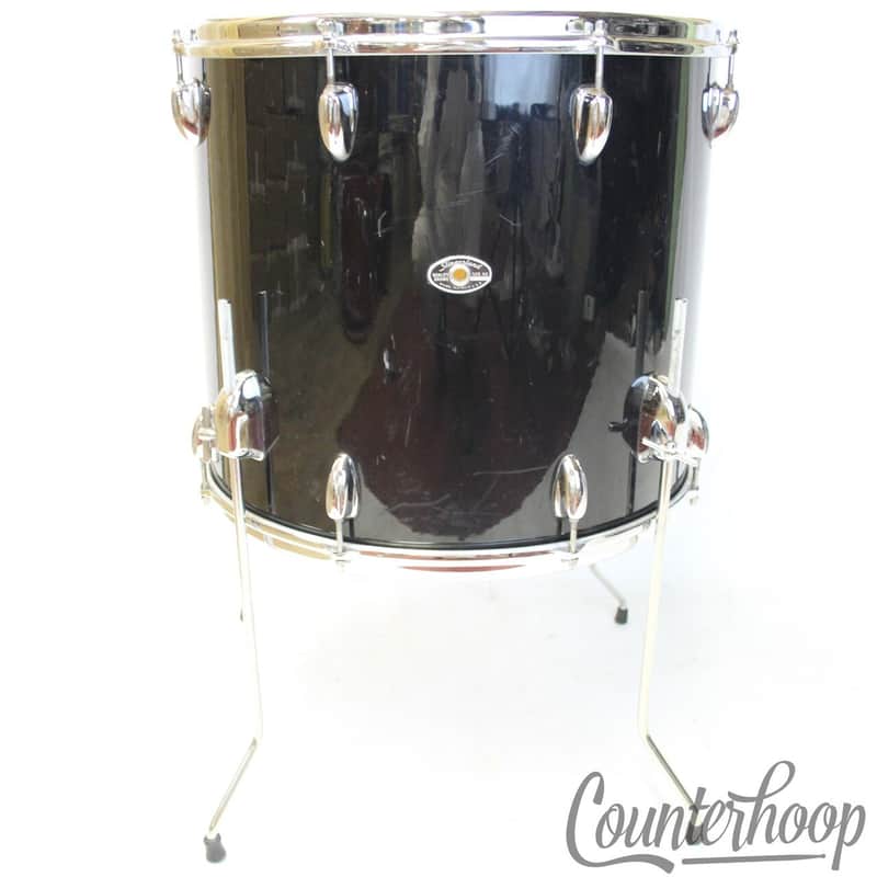 Slingerland 18x16"Black Beauty Pearl Floor Tom Drum Vintage 70s African Mahogany image 1