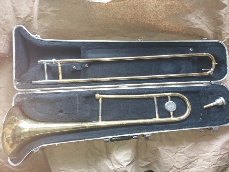 Bach TB300 Tenor Trombone, USA, Brass, Good Condition, with acceptable case image 1