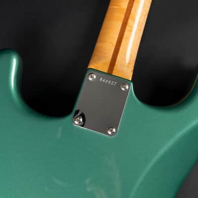 2012 Fender Custom Shop Custom Deluxe Stratocaster - Sherwood Green with Gold Racing Stripes | COA OHSC image 18