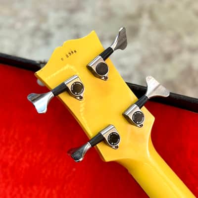 Greco TVB-65 Les Paul double cut EB-0 bass c 1989 - TV Yellow original vintage MIJ Japan image 8
