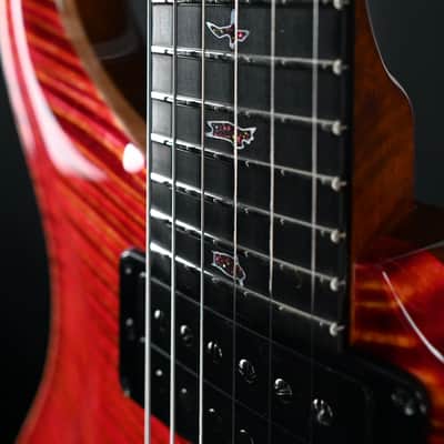 PRS Private Stock #12058 Custom 24 Raspberry Lemon Stripe w/ Reverse Chevron Flame Maple Top image 13