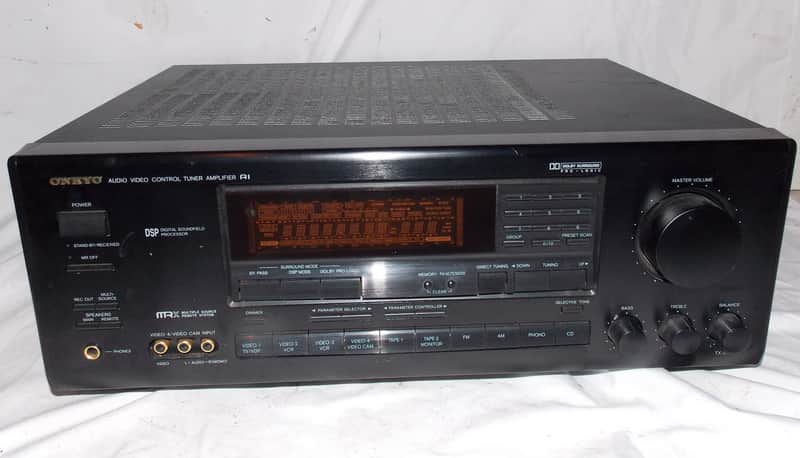 Onkyo TX-SV636 receiver with phono input bass treble balance controls image 1