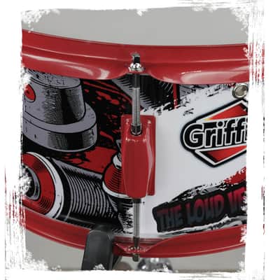 Griffin Birch Wood Shell Snare Drum - 14" x 6 - 5" with Custom Graphic Wrap (Limited Edition) - Percussion Musical Instrument with Drummers Key for Students & Pros 8 Tuning Lugs & Snare Strainer image 8