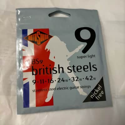 Rotosound BS9 British Steels Super Light Electric Guitar Strings 009-.042  - NEW! image 2