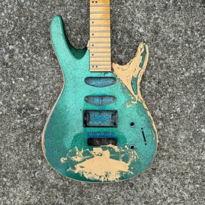 Sidewalk Sale: Washburn Mercury Series Electric Guitar Husk (1990s - Teal Flake) image 1