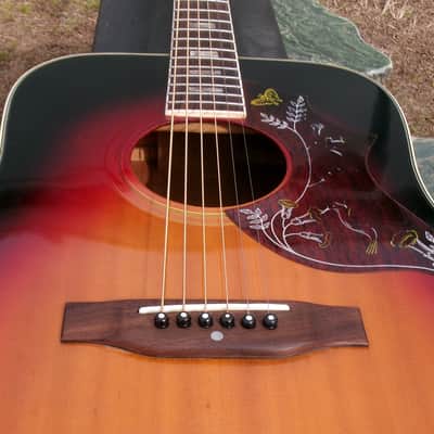 Early 1970’s Canda 202 Hummingbird Model MIJ by Fujigen Gakki+Old Flight Case, All New Frets image 12