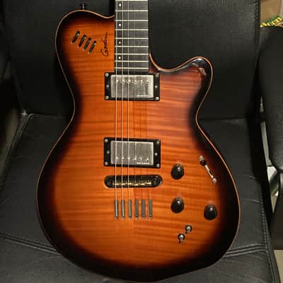 Godin LGX-SA with AA Flame Maple Top synth access - Cognac Burst image 2