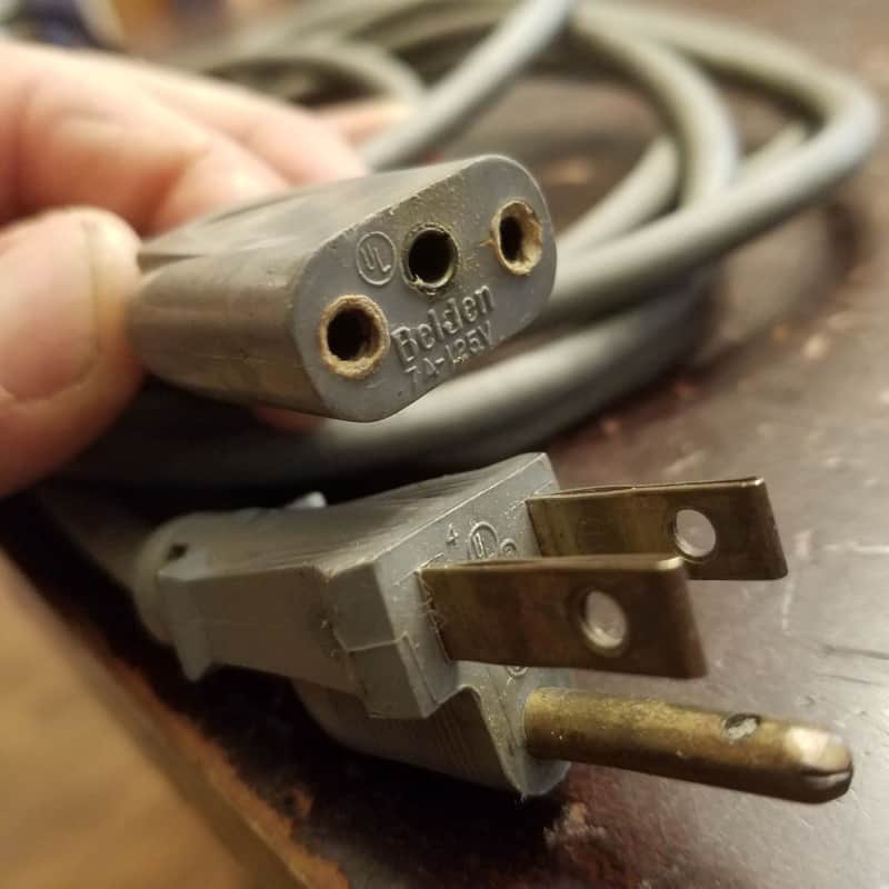 Belden Ampex 3M Early Grounded Equipment Cord Power Cable Vintage Oval 163 almost-PH163 1965 image 1