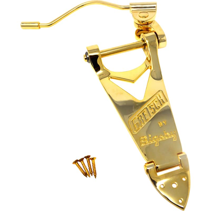 Gretsch Branded Tailpiece, Bigsby B6, Gold w/Wire Handle image 1