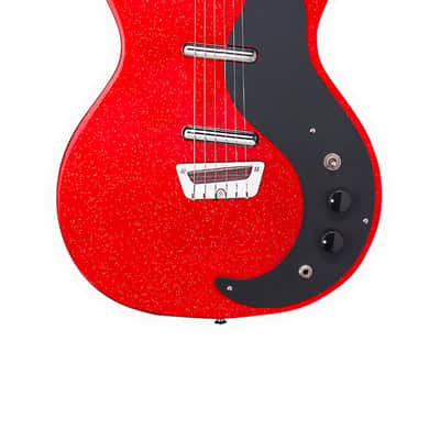 Danelectro GLITTER59-RED Semi-Hollow Spruce Body Maple Neck 6-String Electric Guitar image 3