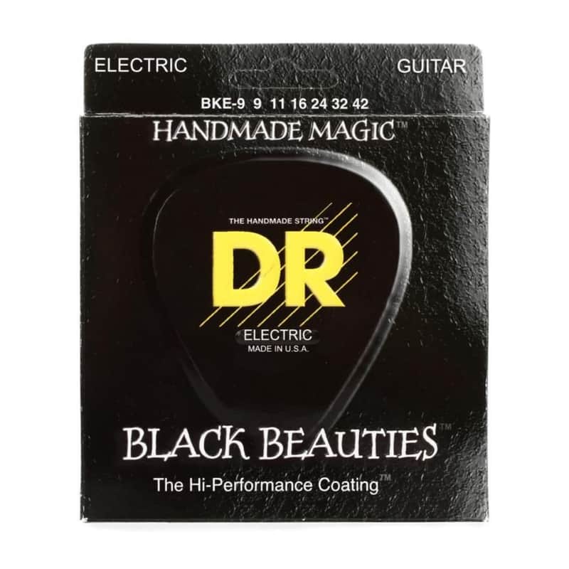 DR BKE-9 Black Beauties Coated Electric Guitar Strings - Light (9-42) image 1