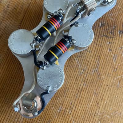 Gibson SG 50's LP Wiring 500k CTS Brass Shaft Pots .022 USA Emerson Bumblebee Caps Switchcraft 3-Way Toggle image 3