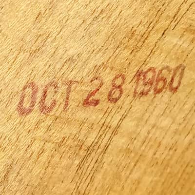 Ludwig 6.5x14" Auditorium Transition Badge Snare Drum Rare P83 10/28/60 Mahogany image 10
