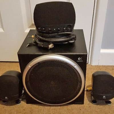 Logitech Z-640 Speakers 5.1 6 Speaker Surround Sound System Computer w/Subwoofer image 1