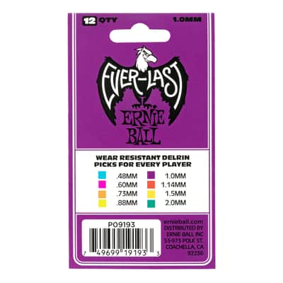 Ernie Ball Everlast 1.0mm Purple Guitar Picks, 12 Pack - 9193 image 4